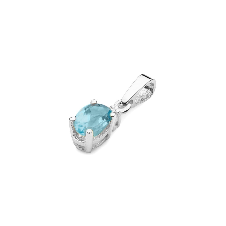 Zawieszka z białego złota 585 z topazem i diamentem 0,014ct The Diamonds GW-1-topaz-b