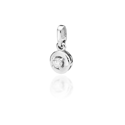 Zawieszka z białego złota 585 z diamentem 0,10ct The Diamonds  BZ-45-b