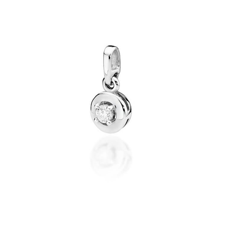 Zawieszka z białego złota 585 z diamentem 0,10ct The Diamonds  BZ-45-b