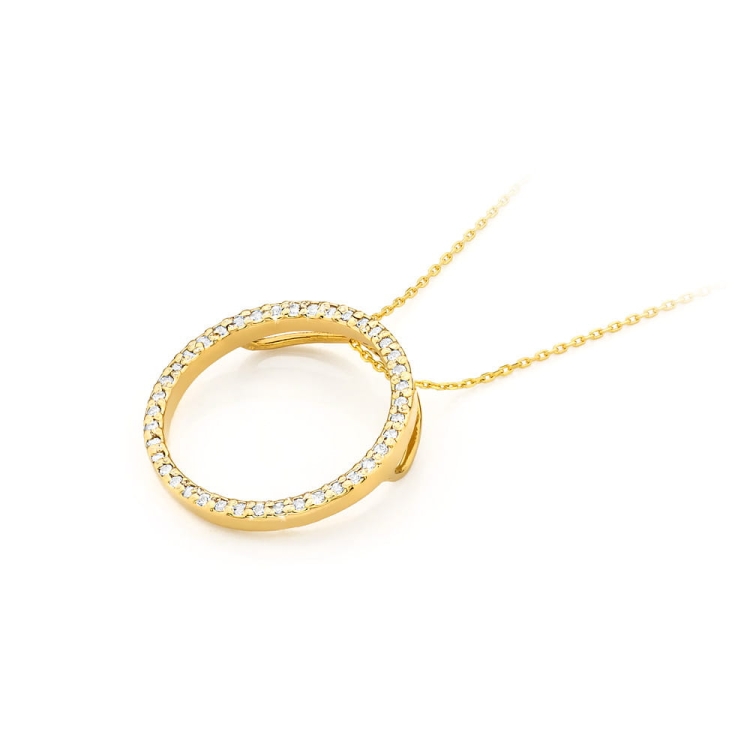 Zawieszka z żółtego złota 585 z diamentami 0,20ct The Diamonds BZ-442