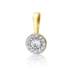 Zawieszka z żółtego złota 585 z diamentami 0,22ct The Diamonds  BZ-443