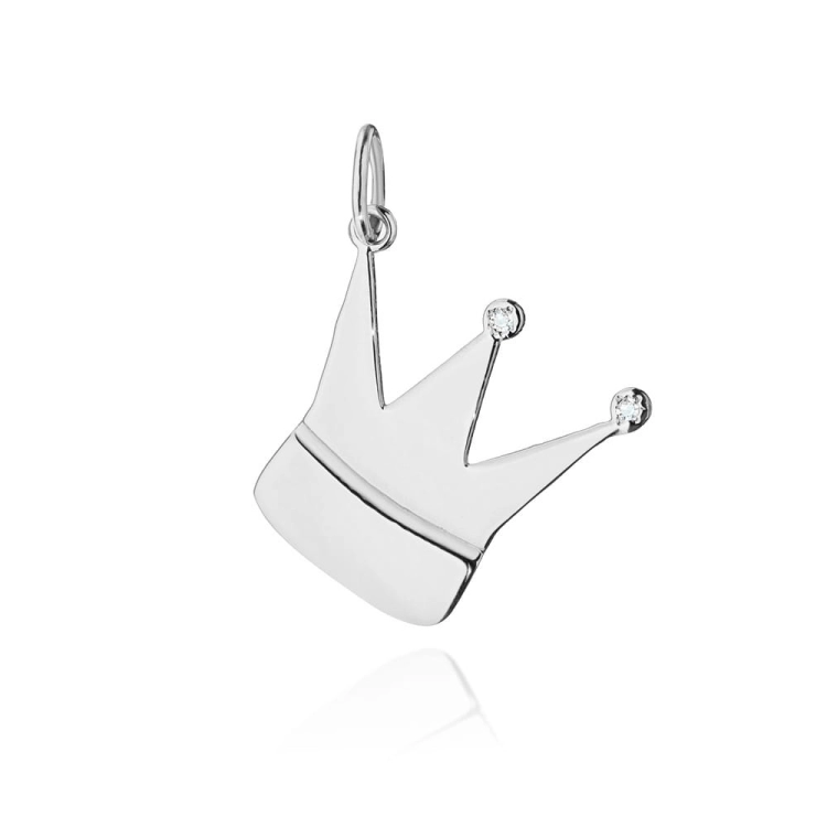 Zawieszka z białego złota 585 z diamentami 0,01ct The Diamonds  BZ-502-b