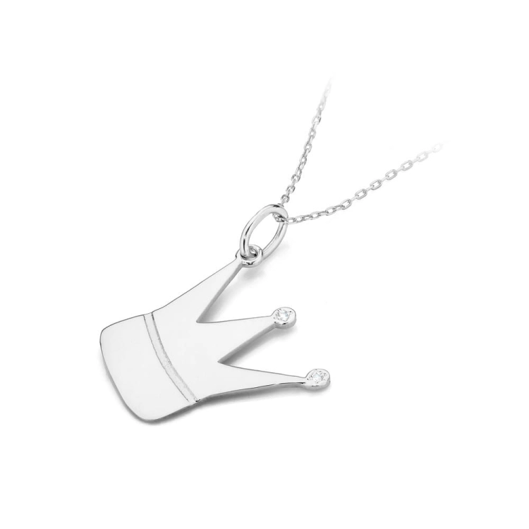 Zawieszka z białego złota 585 z diamentami 0,01ct The Diamonds  BZ-502-b