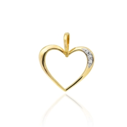 Zawieszka z żółtego złota serce z diamentami 0,025ct The Diamonds GS-1