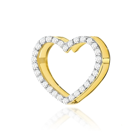 Przejdź do produktu Zawieszka z żółtego złota serce z diamentami 0,15ct The Diamonds 