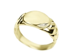 Sygnet z żółtego złota 585 z cyrkonią Be Unique  Syg-009