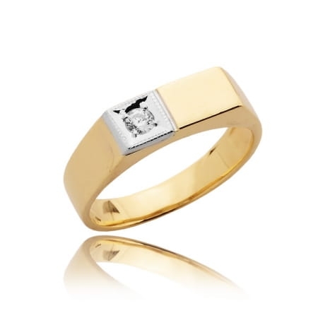 Sygnet z żółtego złota 585 z cyrkonią Be Unique Syg-014
