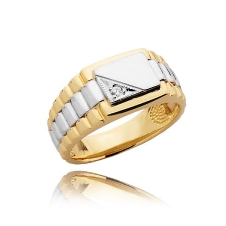 Sygnet z żółtego złota 585 z cyrkonią Be Unique Syg-015