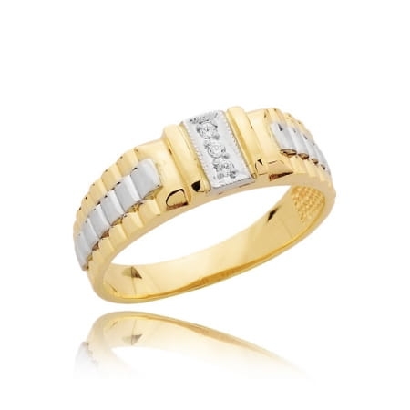 Sygnet z żółtego złota 585 z cyrkoniami Be Unique Syg-018