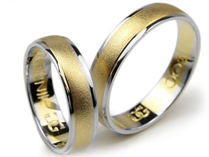 Obrączki ślubne dwukolorowe półokrągłe 5mm Lovely L002-k