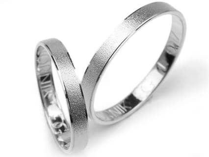 Obrączki ślubne z białego złota płaskie 3mm Lovely L017-b