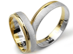 Obrączki ślubne dwukolorowe półokrągłe 5mm Lovely L021-k
