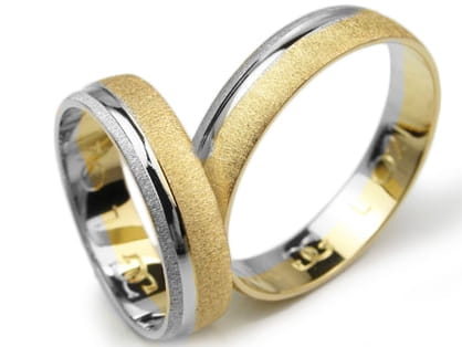 Obrączki ślubne dwukolorowe półokrągłe 5mm Lovely L021-k