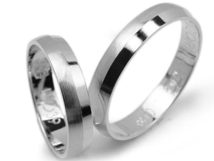 Obrączki ślubne z białego złota półokrągłe 4mm Lovely L039-b