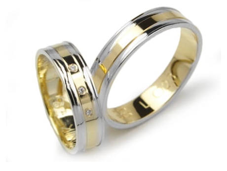 Przejdź do produktu Obrączki ślubne z żółtego złota 333 płaskie z cyrkoniami 5mm Lux L023