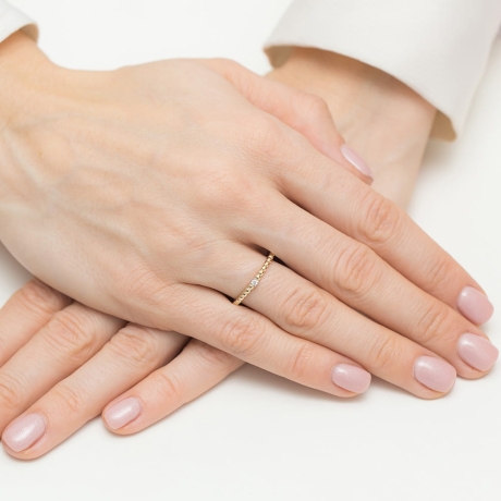 Przejdź do produktu Pierścionek zaręczynowy z żółtego złota z diamentem 0,02ct Fire Of Love 