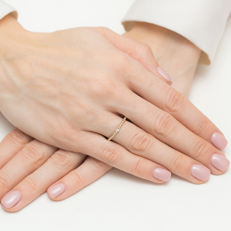 Pierścionek zaręczynowy z żółtego złota z diamentem 0,02ct Fire Of Love