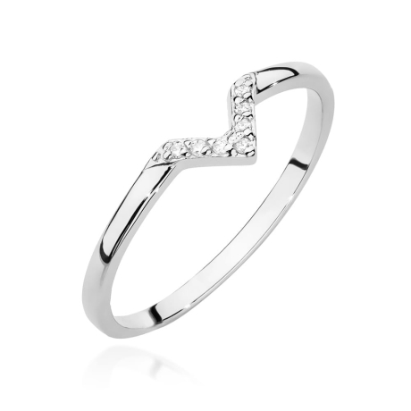 Przejdź do produktu Pierścionek zaręczynowy z białego złota z diamentami 0,04ct Fire Of Love 