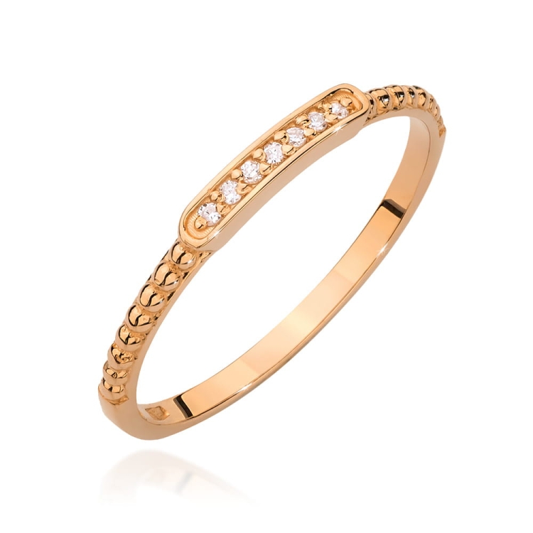 Pierścionek zaręczynowy z różowego złota z diamentami 0,04ct Fire Of Love