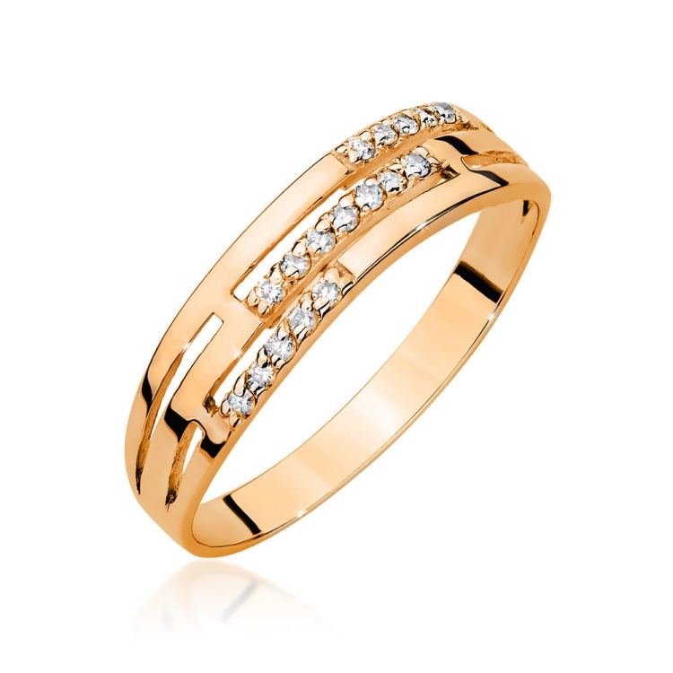 Pierścionek zaręczynowy z różowego złota z diamentami 0,15ct Fire Of Love