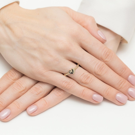 Przejdź do produktu Pierścionek zaręczynowy z żółtego złota z diamentem 0,01ct Fire Of Love