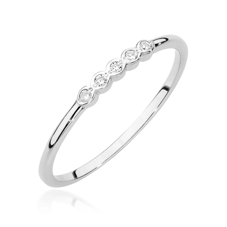 Pierścionek zaręczynowy z białego złota z diamentami 0,04ct Fire Of Love