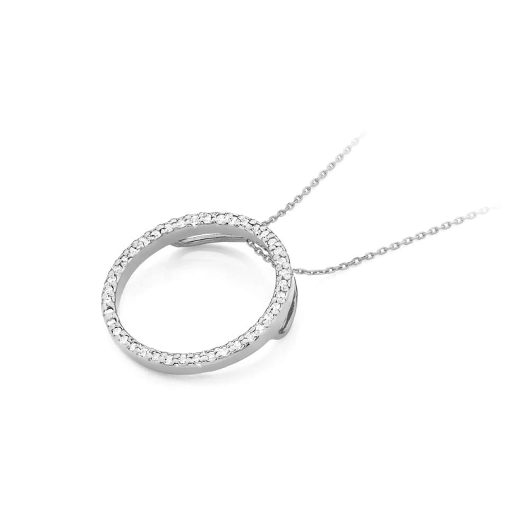 Zawieszka z białego złota 585 z diamentami 0,20ct The Diamonds