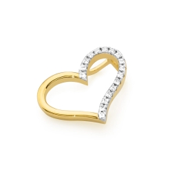 Zawieszka z żółtego złota serce z diamentami 0,08ct The Diamonds