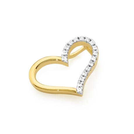 Przejdź do produktu Zawieszka z żółtego złota serce z diamentami 0,08ct The Diamonds 