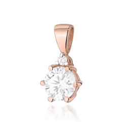 Zawieszka z różowego złota 585 z białym szafirem i diamentem 0,015ct The Diamonds