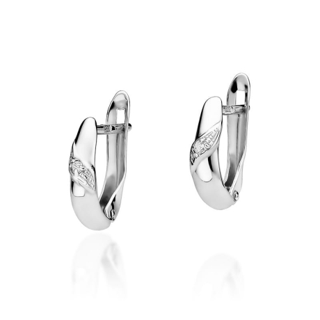 Przejdź do produktu Kolczyki z białego złota 585 z diamentami 0,04ct The Diamonds