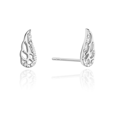 Przejdź do produktu Kolczyki z białego złota 585 z diamentami 0,06ct skrzydła The Diamonds