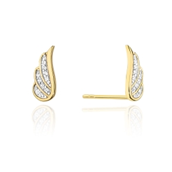 Kolczyki z białego złota 585 z diamentami 0,06ct skrzydła The Diamonds