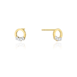 Kolczyki z białego złota 585 z diamentami 0,03ct The Diamonds