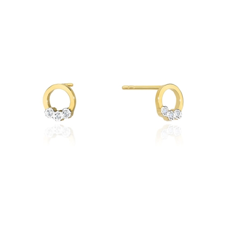 Przejdź do produktu Kolczyki z żółtego złota 585 z diamentami 0,05ct The Diamonds
