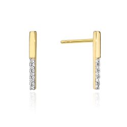 Kolczyki z żółtego złota 585 z diamentami 0,05ct The Diamonds