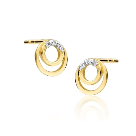 Przejdź do produktu Kolczyki z żółtego złota 585 z diamentami 0,03ct The Diamonds