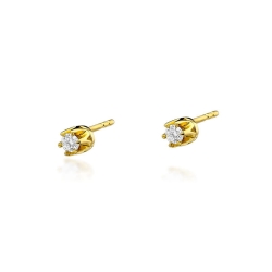 Kolczyki z żółtego złota 585 z diamentami 0,16ct The Diamonds