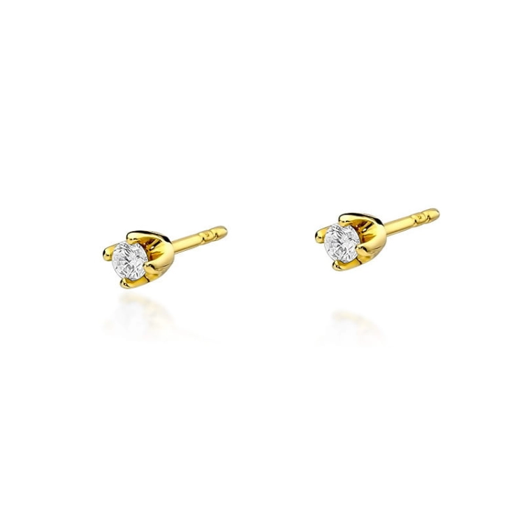 Kolczyki z żółtego złota 585 z diamentami 0,20ct The Diamonds