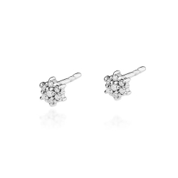 Kolczyki z białego złota 585 z diamentami 0,12ct The Diamonds