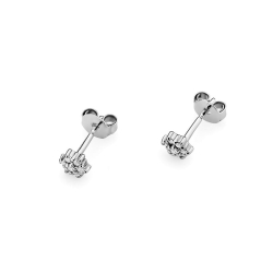 Kolczyki z białego złota 585 z diamentami 0,12ct The Diamonds