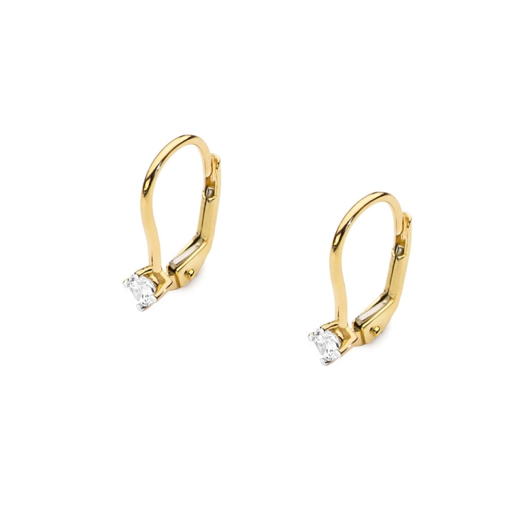 Kolczyki z żółtego złota 585 z diamentami 0,16ct The Diamonds
