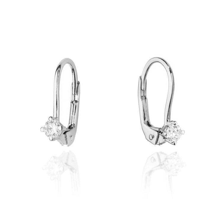 Kolczyki z białego złota 585 z diamentami 0,20ct The Diamonds