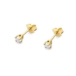 Kolczyki z żółtego złota 585 z diamentami 0,02ct The Diamonds