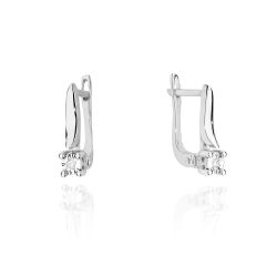 Kolczyki z białego złota 585 z diamentami 0,02ct The Diamonds