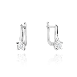 Kolczyki z białego złota 585 z diamentami 0,16ct The Diamonds