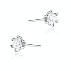 Kolczyki z białego złota 585 z diamentami 0,20ct The Diamonds