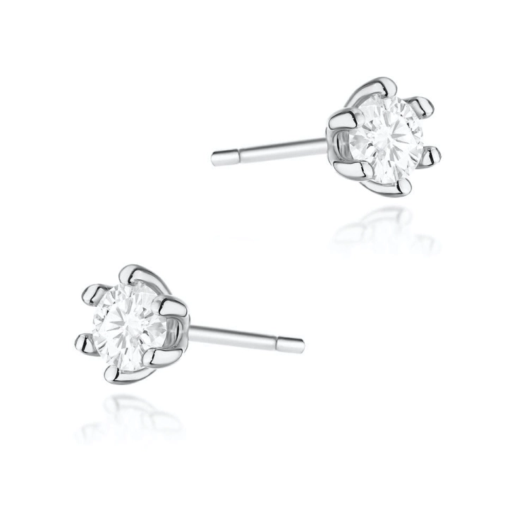 Kolczyki z białego złota 585 z diamentami 0,20ct The Diamonds