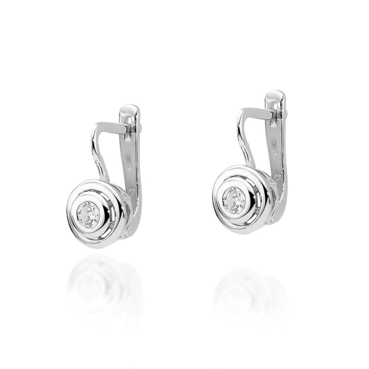 Kolczyki z białego złota 585 z diamentami 0,20ct The Diamonds