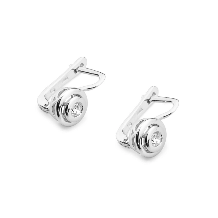 Kolczyki z białego złota 585 z diamentami 0,20ct The Diamonds